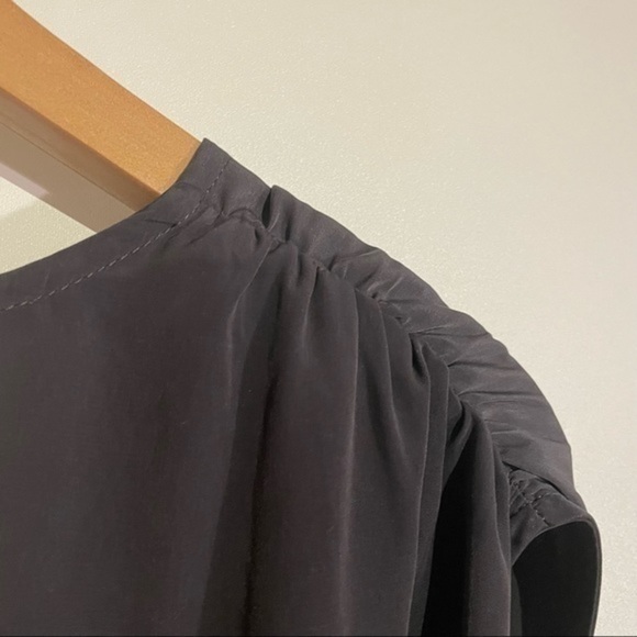 NWT Soprano Nordstrom Evening Dress V-neck Small Gray/ Green Silk Mini Dress - Picture 7 of 13